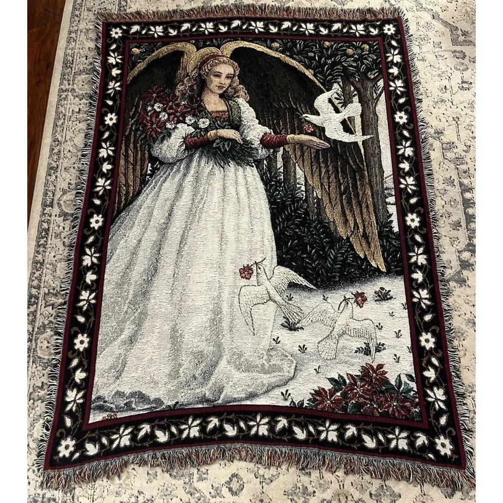 Pure Country Weavers Christmas Angel with Doves Blanket